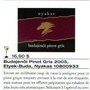 Lire le commentaire du Pinot Gris 2006 de Nyakas